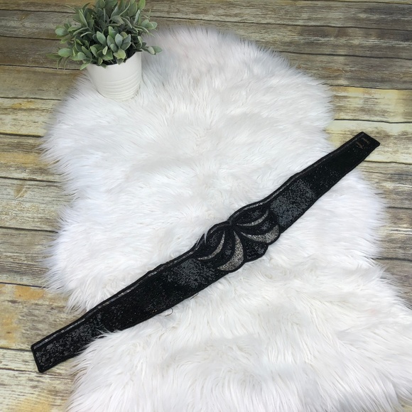 Vintage Nina Ricci Paris Black Beaded Wide Belt main image 8